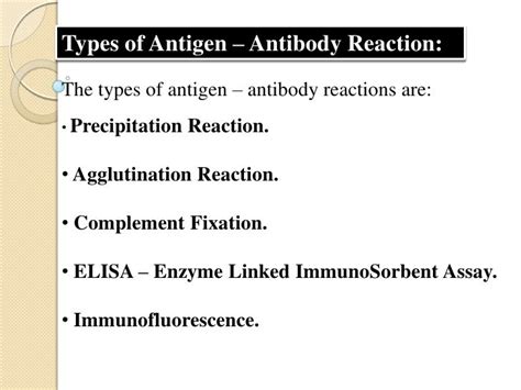 Antigen and antibody reaction