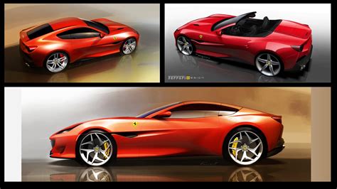 Ferrari Portofino GT Design Sketch Renders - Car Body Design