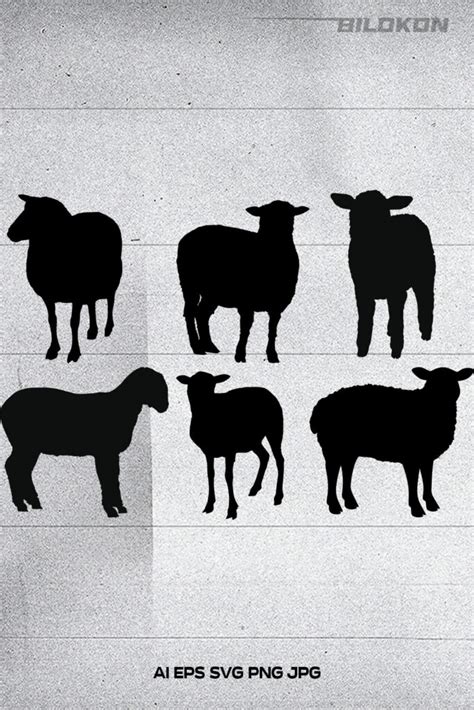 Sheep silhouette set icon, SVG Vector | MasterBundles