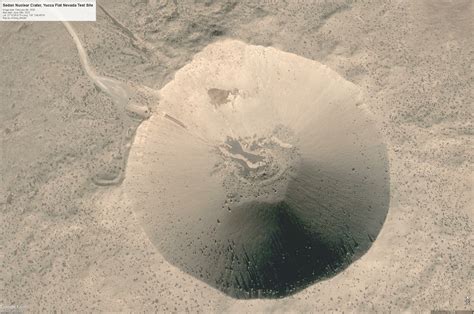 Sedan Nuclear Crater at the Yucca Flat Nevada Test Site is the largest ...