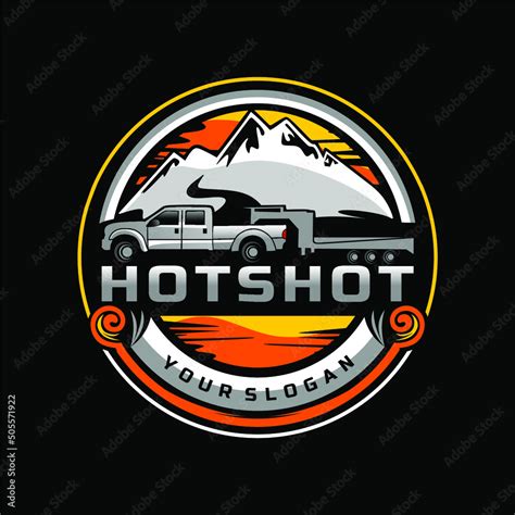 Hotshot trucking delivering mountain logo design vector illustration Stock Vector | Adobe Stock