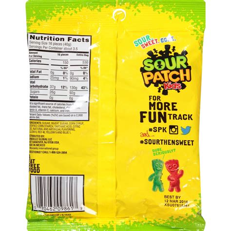 Sour Patch Kids Nutrition Facts | Blog Dandk