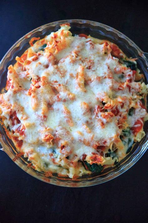 Spinach Baked Ziti Recipe (Vegetarian)