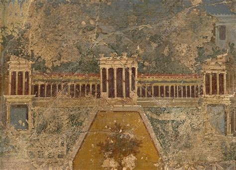 Architectural fresco, Pompeii. - Stock Image - C053/5169 - Science ...