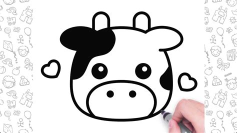 How To Draw A Cute Cow Face