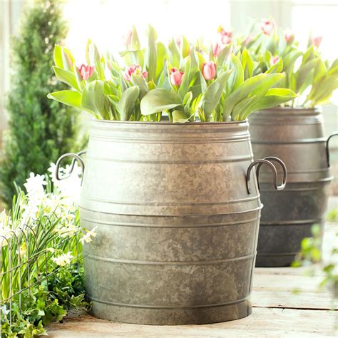 Galvanized Flower Planters