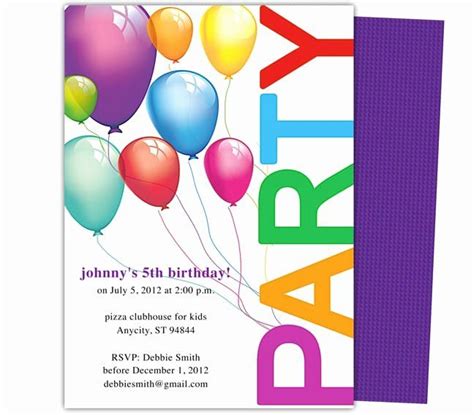 Microsoft Word Birthday Invitation Template Unique 5 Birthday Invitat ...