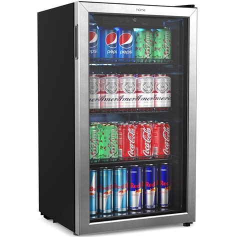 hOmeLabs Beverage Refrigerator and Cooler – Mini Fridge with Glass Door for Soda Beer or Wine ...