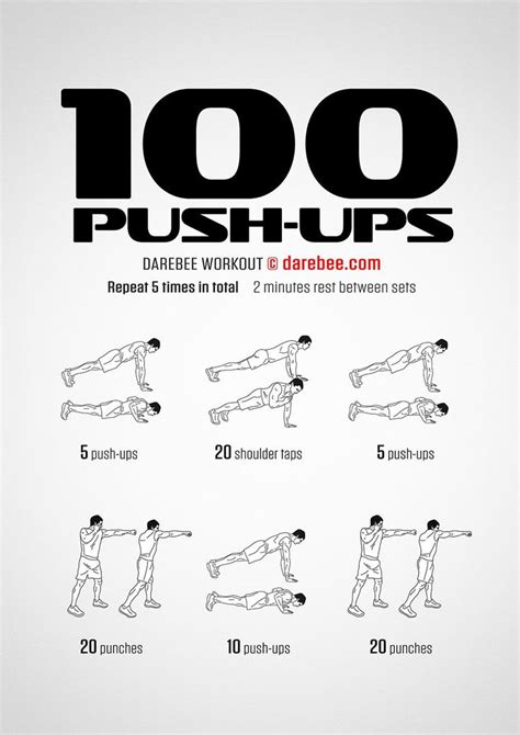 100 Push-Ups workout. | Push up workout, Bodyweight workout, Strength workout