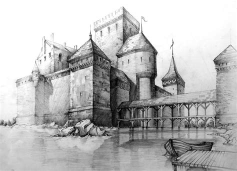 realistic medieval castle drawing - vanhelsingseason2episode1