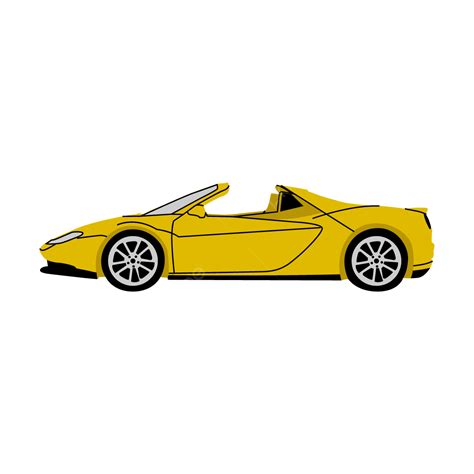 Yellow Car Side View Flat Style Vector, Car Design, Car Vector, Car ...