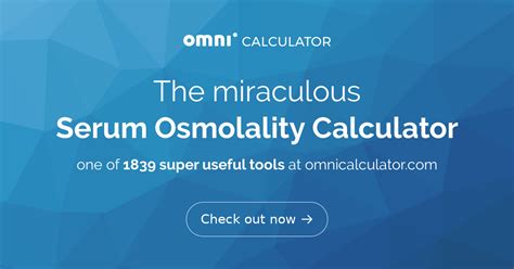 Serum Osmolality Calculator & Formula