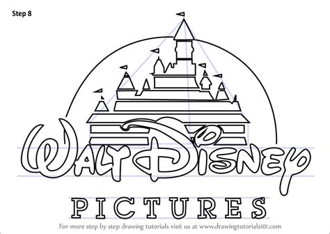 Learn How to Draw Walt Disney Logo (Brand Logos) Step by Step : Drawing ...