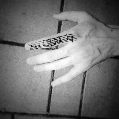 50 Music Staff Tattoo Designs For Men - Musical Pitch Ink Ideas