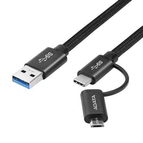 ADATA USB-C / MICRO USB 3.1 CABLE 2IN1-100CMKNIT