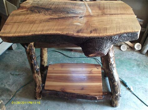 Handmade Rustic & Log Furniture: Oak Log Kitchen Island