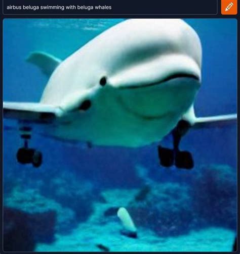 Weird Dall-E Generations on Instagram: "Airbus Beluga Swimming With ...