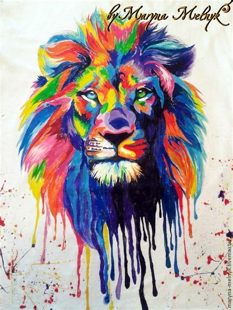 Coooool Lion Painting Acrylic, Painting & Drawing, Watercolor Paintings, Canvas Painting, Canvas ...