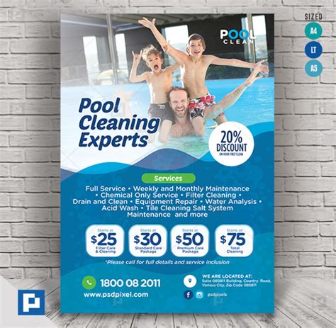 Swimming Pool Maintenance Flyer - PSDPixel