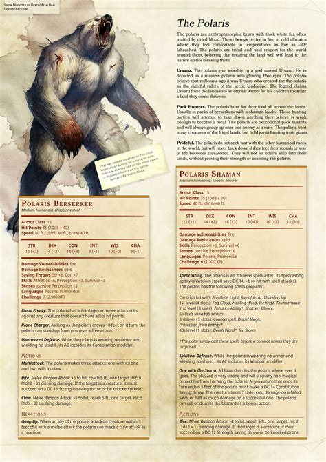 DnD 5e Homebrew — Arctic Monster Expansion...