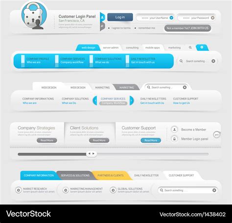 Website menu design Royalty Free Vector Image - VectorStock