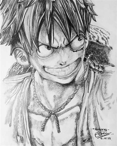 Drawings of Monkey D. Luffy from One Piece - Beautiful Dawn Designs