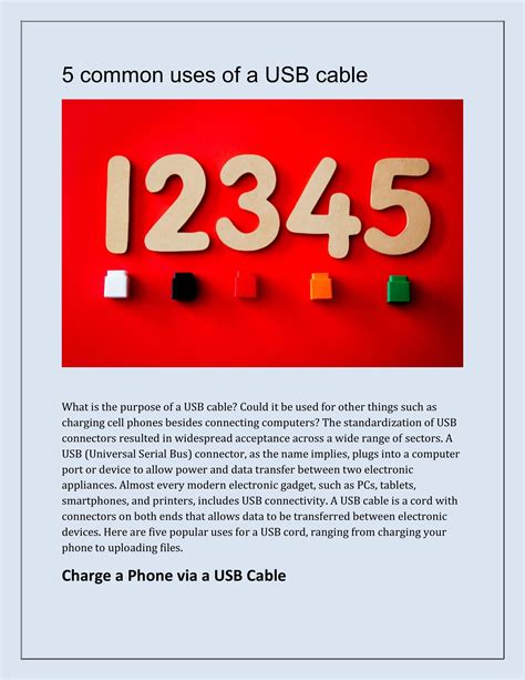 5 common uses of a USB cable by SinnHong Electronics - Issuu