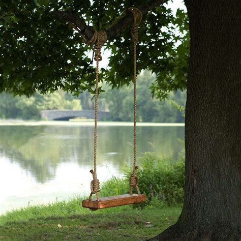 Wooden Tree Swings, Unique Wooden Swing, Wooden Seat Swing, Adult Tree Swing, Rustic Long ...