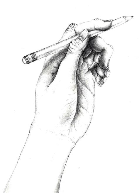 Pencil Drawing of a Hand Holding a Pencil by TwistedxVision on DeviantArt