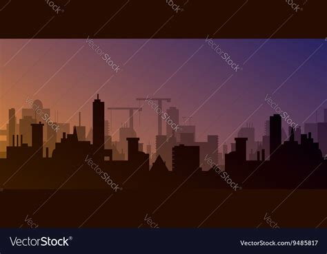 Silhouette of town Royalty Free Vector Image - VectorStock