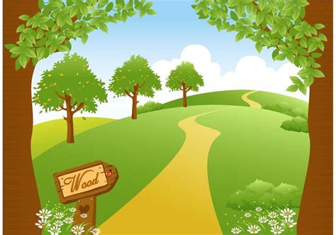 Vector Woodland Path Vector Art 89388 Vector Art at Vecteezy