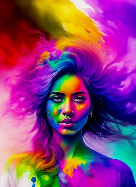 Premium Photo | Holi festival colorful ai generated art