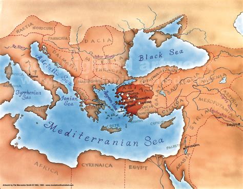 Map of the Seven Churches of Asia and the Isle of Patmos 11"x14" Print - Revelation Productions