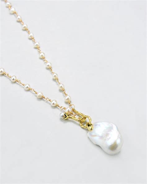 JASMINE - Hand Wrapped Baroque Pearl Necklace– Moon's Wish