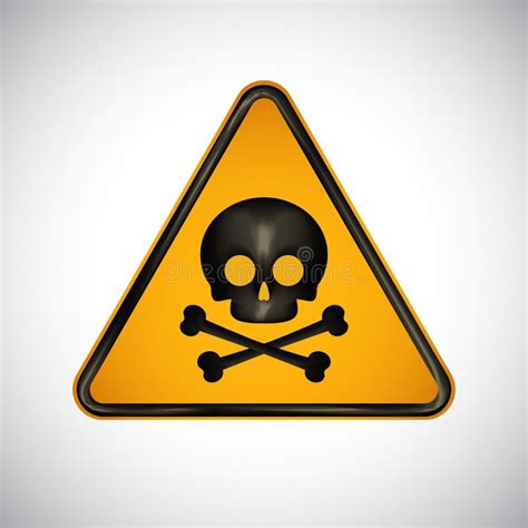 Caution Poison Hazard Sign. Black Orange Warning Poison Hazard Sign on White Background Stock ...