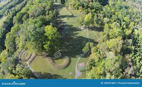 Aerial View of the Great Serpent Mound of Ohio Stock Photo - Image of equinox, mississippi ...