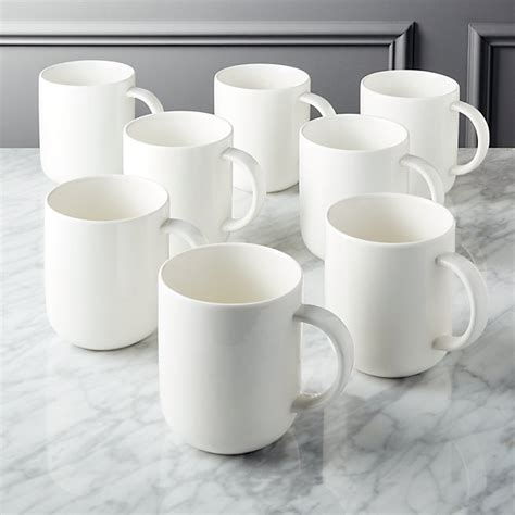 Contact Bone China White Mugs Set of 8 + Reviews | CB2