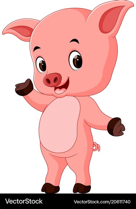 Funny pig cartoon Royalty Free Vector Image - VectorStock