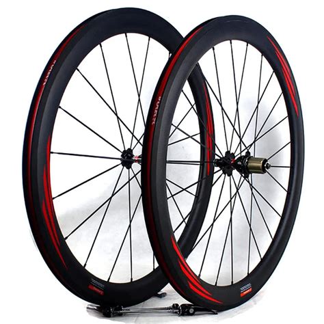 Carbon Road bike wheels 50mm 700C Carbon fiber bicycle cycling racing road wheelset clincher ...