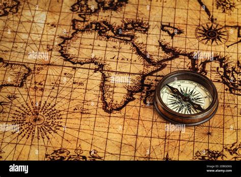 Vintage World Map With Compass