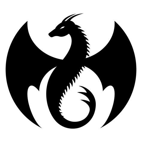 Round dragon logo. Graphic black and white illustration. 36445652 Vector Art at Vecteezy