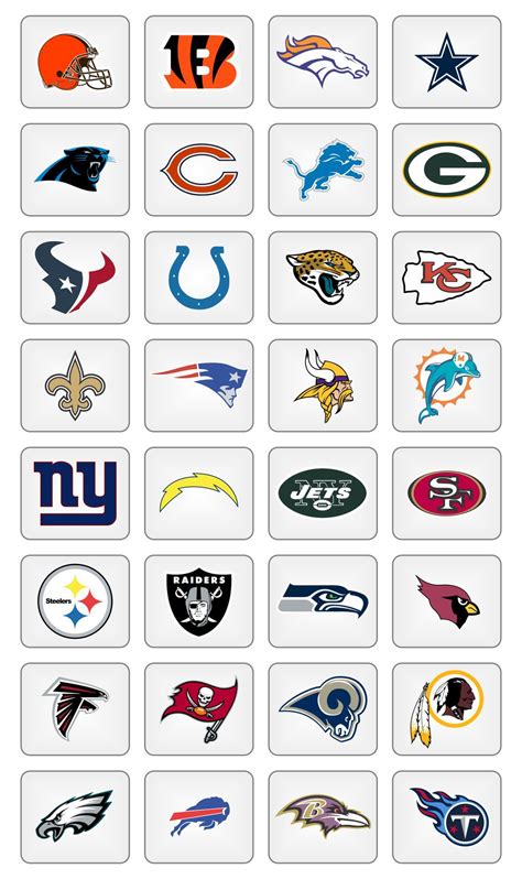 Printable NFL Team Logos No Names | Nfl football logos, Nfl teams logos ...