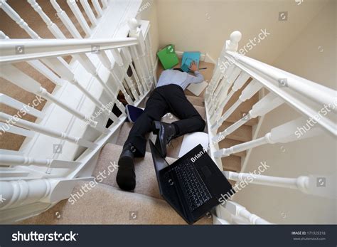 Business Man Falling Down Stairs Office Stock Photo 171929318 ...