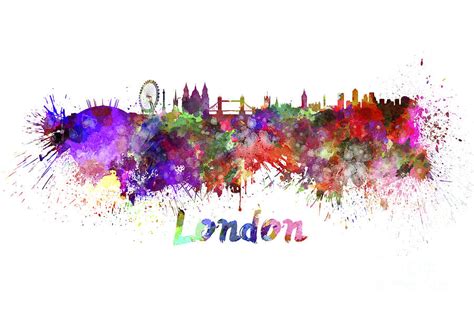 London skyline in watercolor Painting by Pablo Romero - Fine Art America