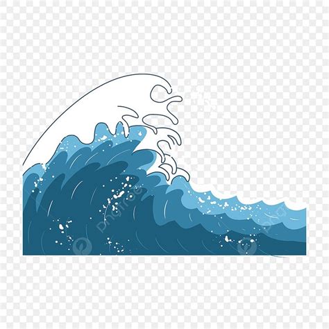 Blue Waves Clipart - Ocean Wave on Transparent Background