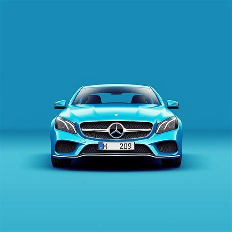 Premium AI Image | a blue car with the license plate number 2