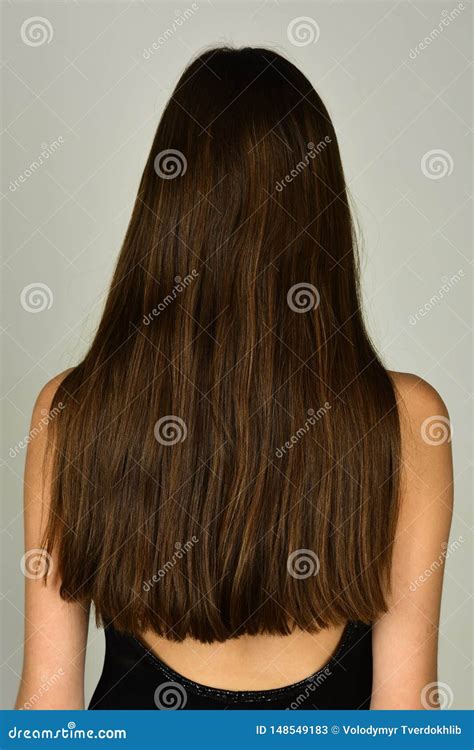 Woman with Long Brunette Hair, Back View Stock Image - Image of adorable, stylish: 148549183