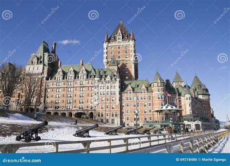 Quebec, Canada - February 03, 2016: Chateau Frontenac, with Snow Editorial Photo - Image of city ...