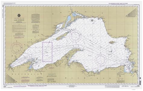 "A large very detailed nautical chart of Lake Superior. From the archives of the National Ocean ...