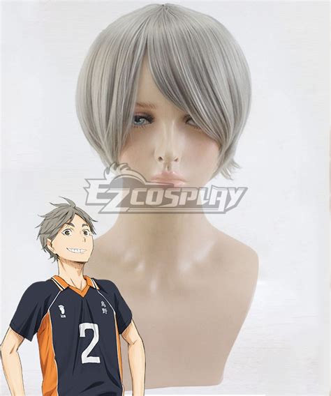 Haikyuu! Kōshi Sugawara Koushi Sugawara Grey Cosplay Wig